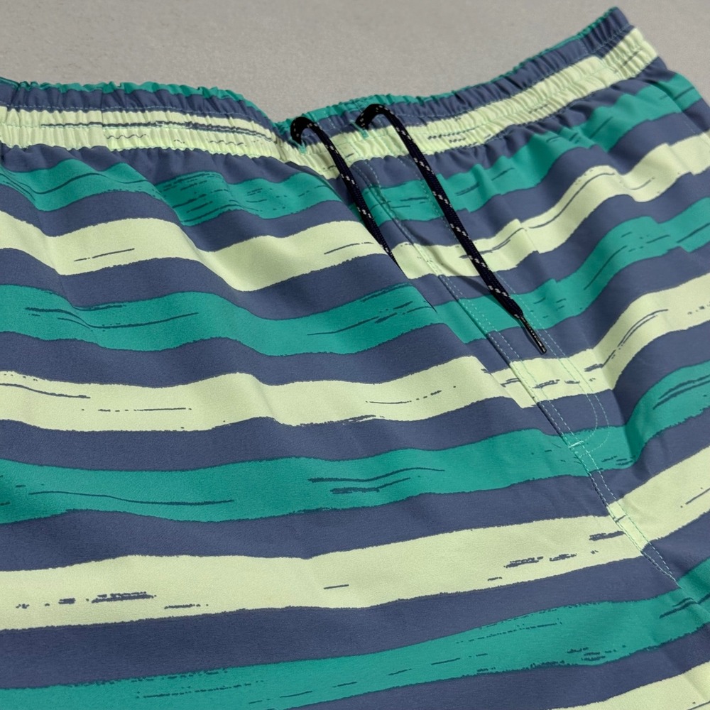 Columbia Mens XXL Blue Teal Green Striped Swim Trunks Board Shorts Mesh Lined